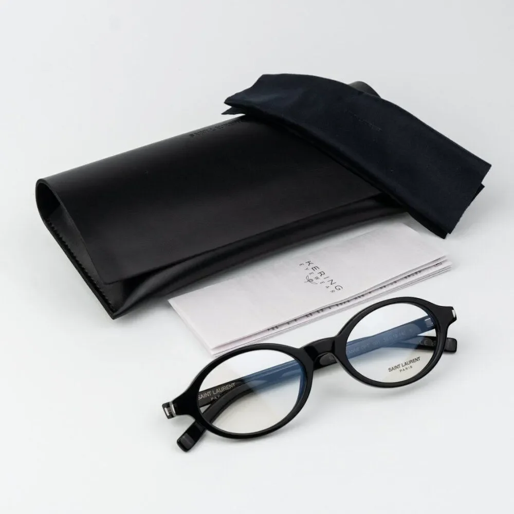 NEW Saint Laurent SL751 JEANNE OPT 001 Black Oval Women Eyeglasses